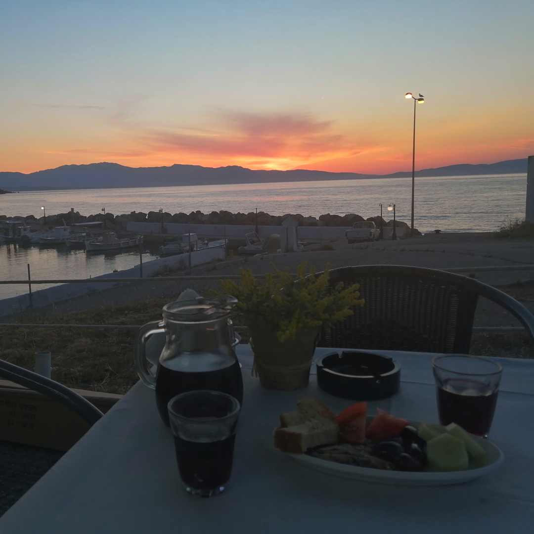 Sunset from a Greek Taverna.