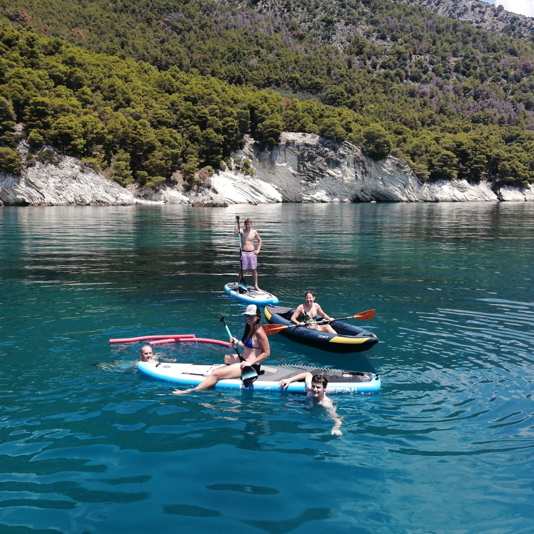 Paddleboarding and kayaking around the islands.
